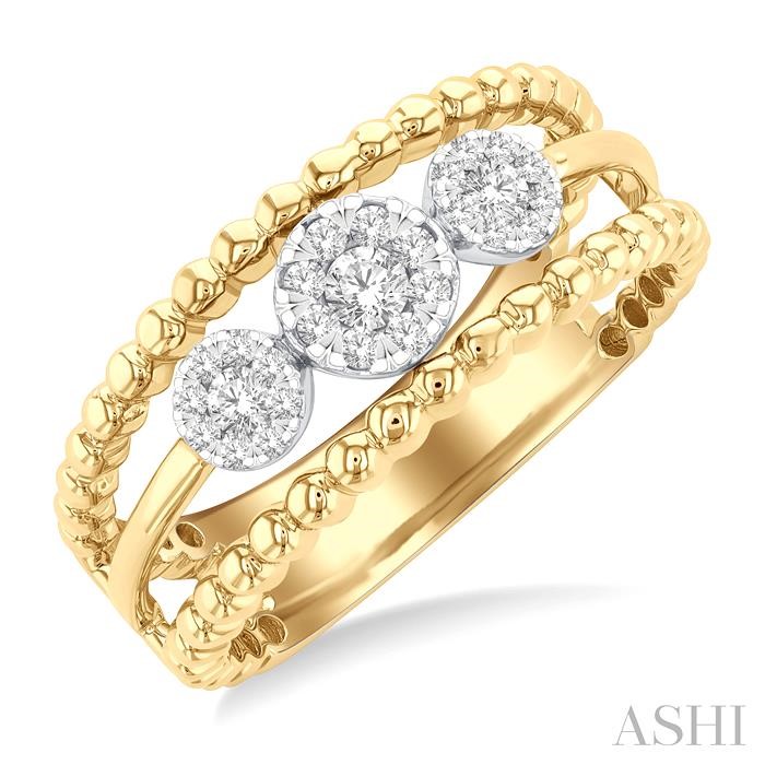 Bead Bijoux Round Shape Past Present & Future Lovebright Diamond Ring