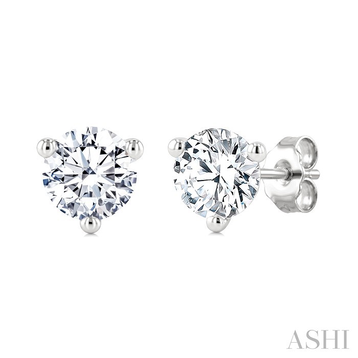 Round Shape Martini Diamond Stud Earrings