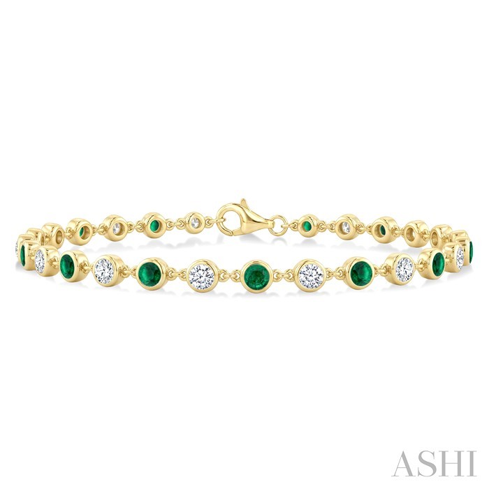 Gemstone & Diamond Station Bracelet