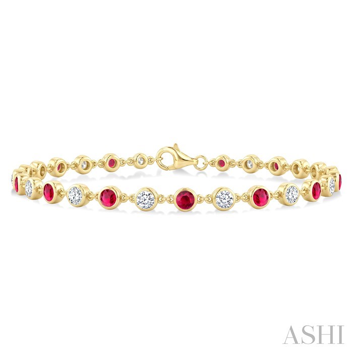 Gemstone & Diamond Station Bracelet