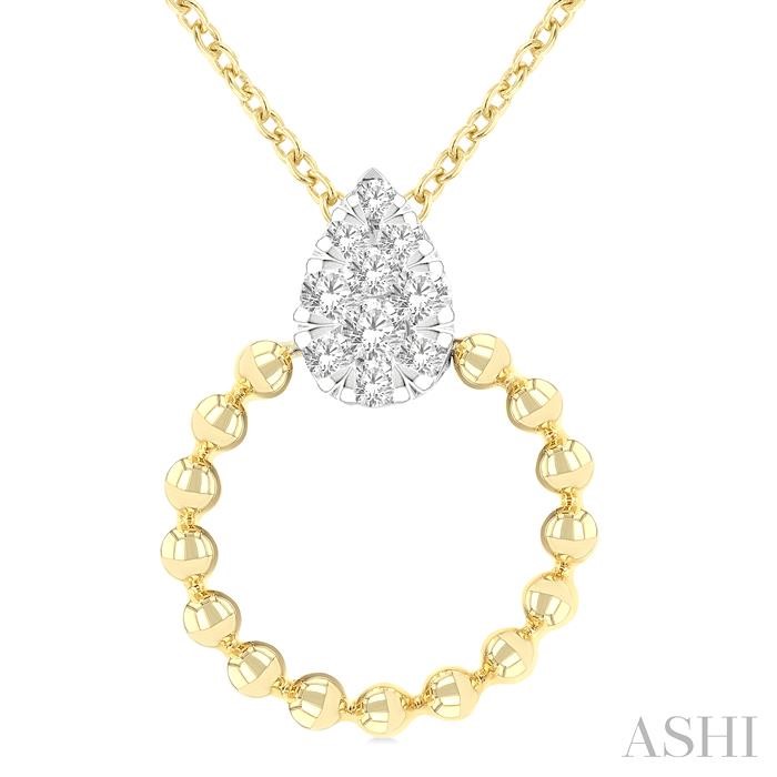 Bead Pear Shape Lovebright Diamond Pendant