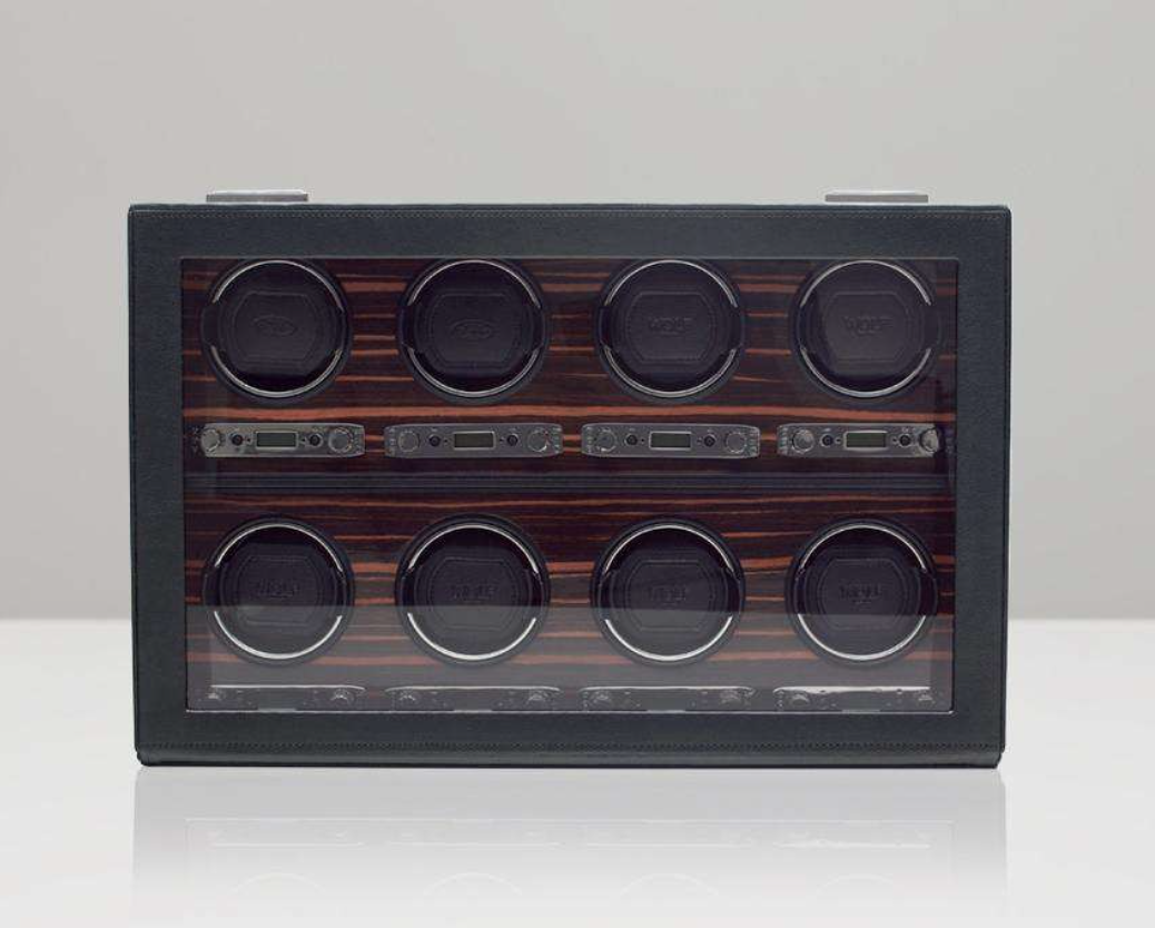 WOLF1834 Roadster 8 Piece Winder in Aged Wood available at Deutsch Fine Jewelry in Houston,Texas