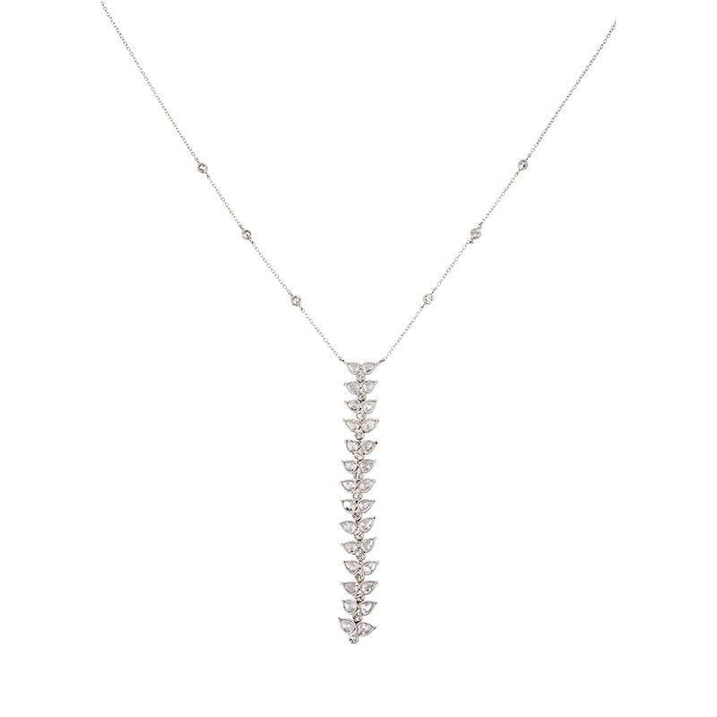 Whimsical Rose Cut Diamond Feather Pendant necklace by John Apel, available at Deutsch Fine Jewelry.