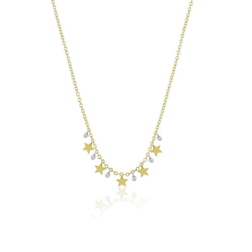 可爱的 Meira T 精致星星项链，可在德克萨斯州休斯顿的 Deutsch Fine Jewelry 购买。