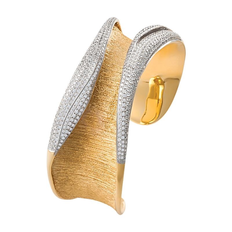 Ornate and diamond-encrusted Florentine Cuff Bracelet by Jye’s International, available at Deutsch Fine Jewelry in Houston, Texas.