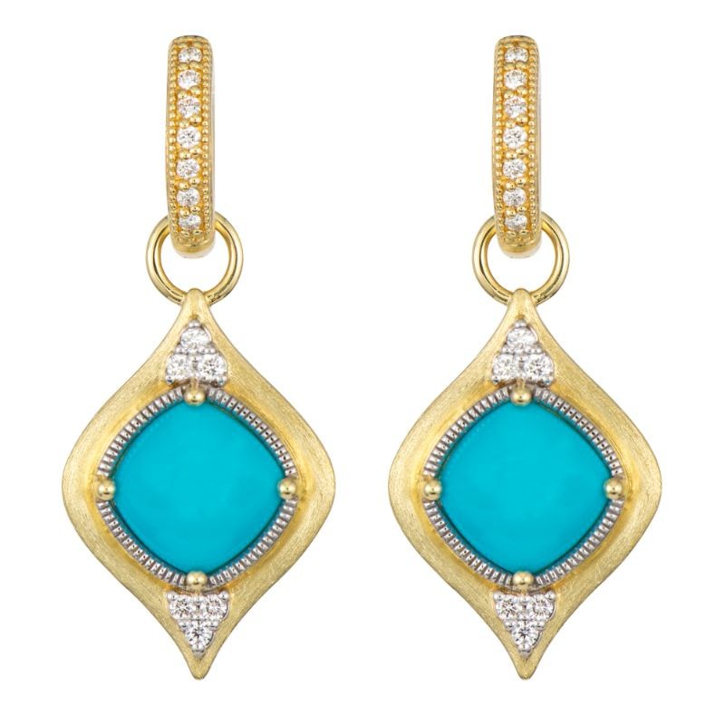 Spellbinding Jude Frances Moroccan Turquoise Ogee Earring Charms, available at Deutsch Fine Jewelry in Houston, Texas.