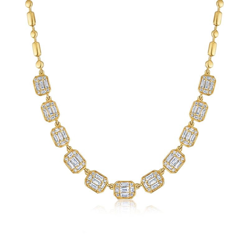 Kwiat Sunburst Graduated Line Necklace, available at Deutsch Fine Jewelry.