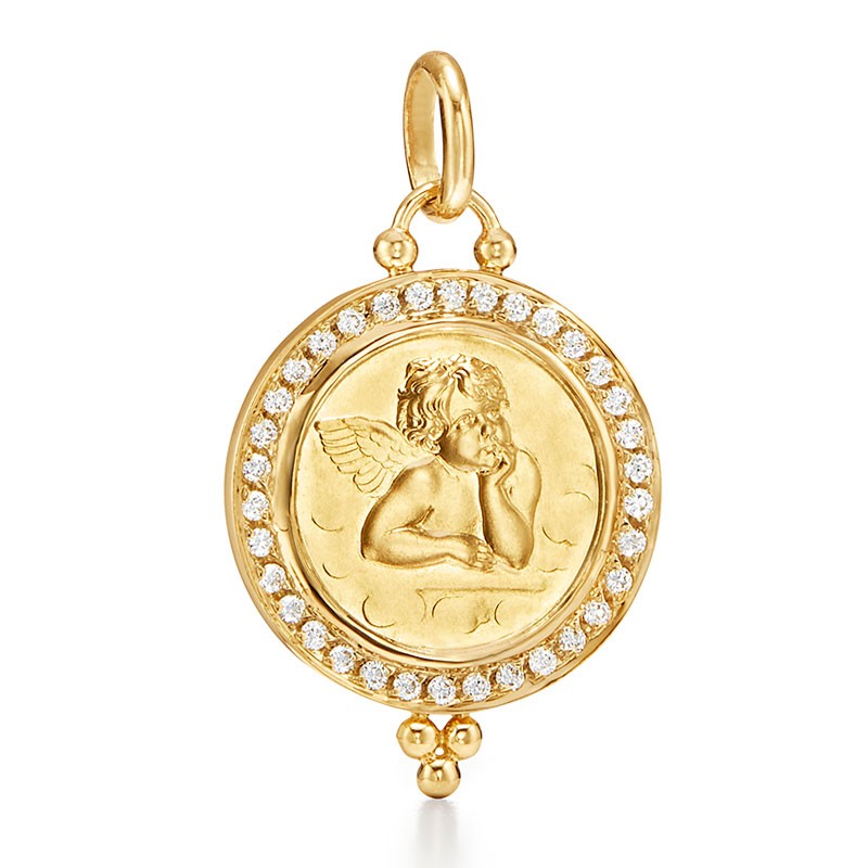 Ethereal 18k Angel Pendant by Temple St. Clair, available at Deutsch Fine Jewelry in Houston, Texas.