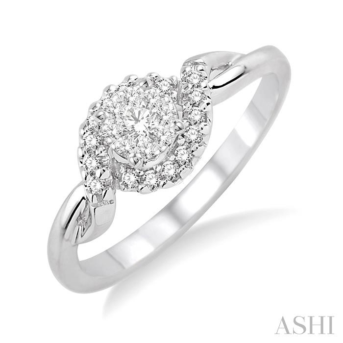 White gold Halo Lovebright Diamond Engagement Ring, available at Deutsch Fine Jewelry in Houston, Texas.