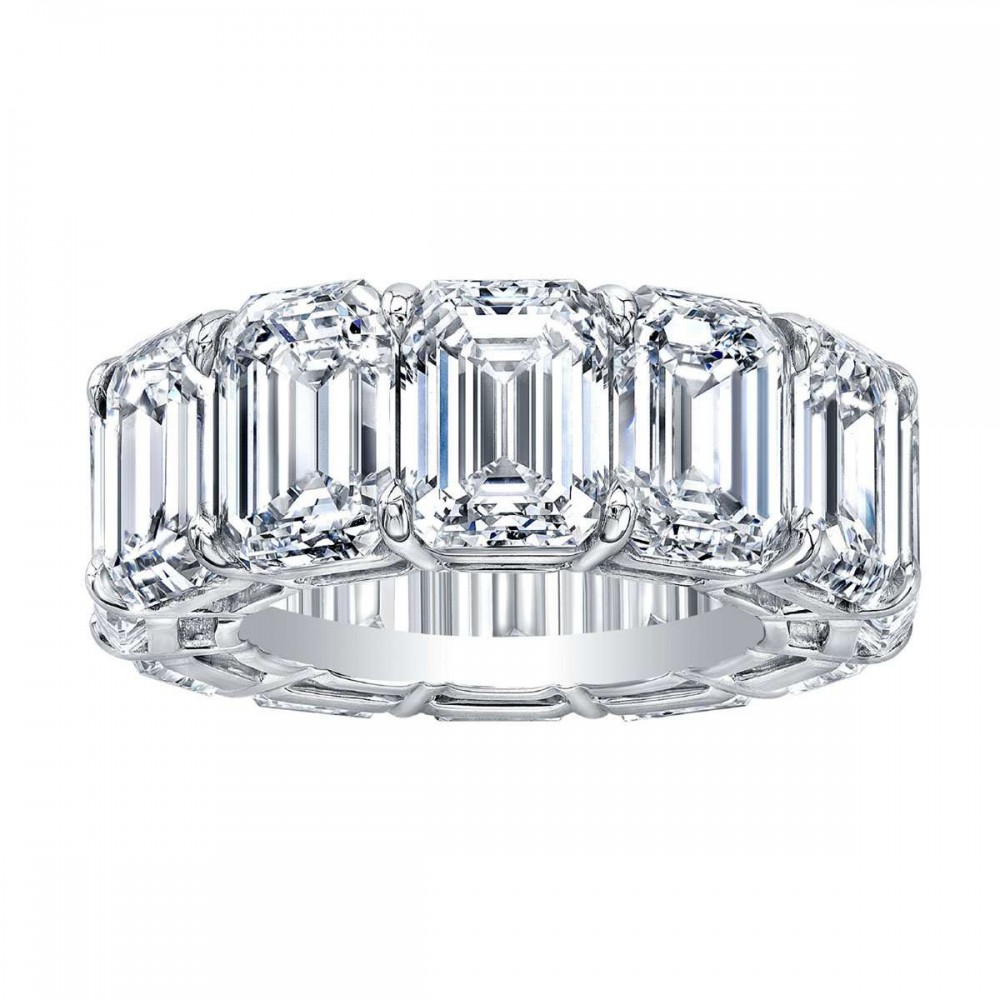 Immaculate Emerald Cut Diamond Eternity Band by Norman Silverman, available at Deutsch Fine Jewelry in Houston, Texas.
