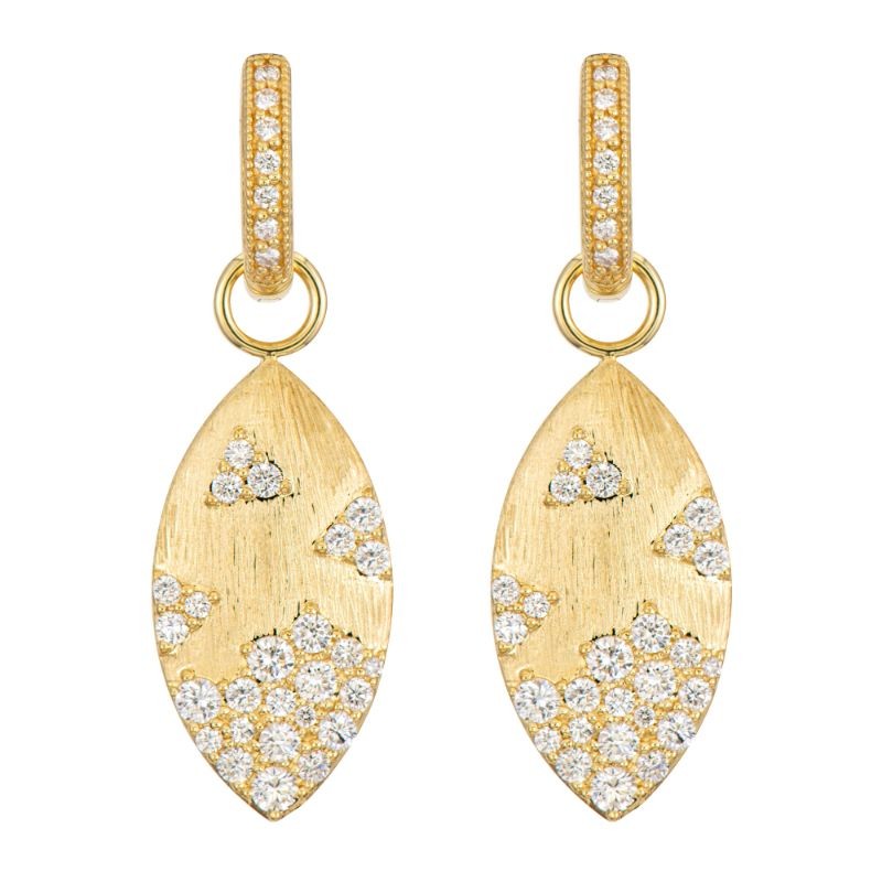 Brushed yellow gold Province Diamond Confetti Earrings by June Francis, available at Deutsch Fine Jewelry in Houston, Texas.