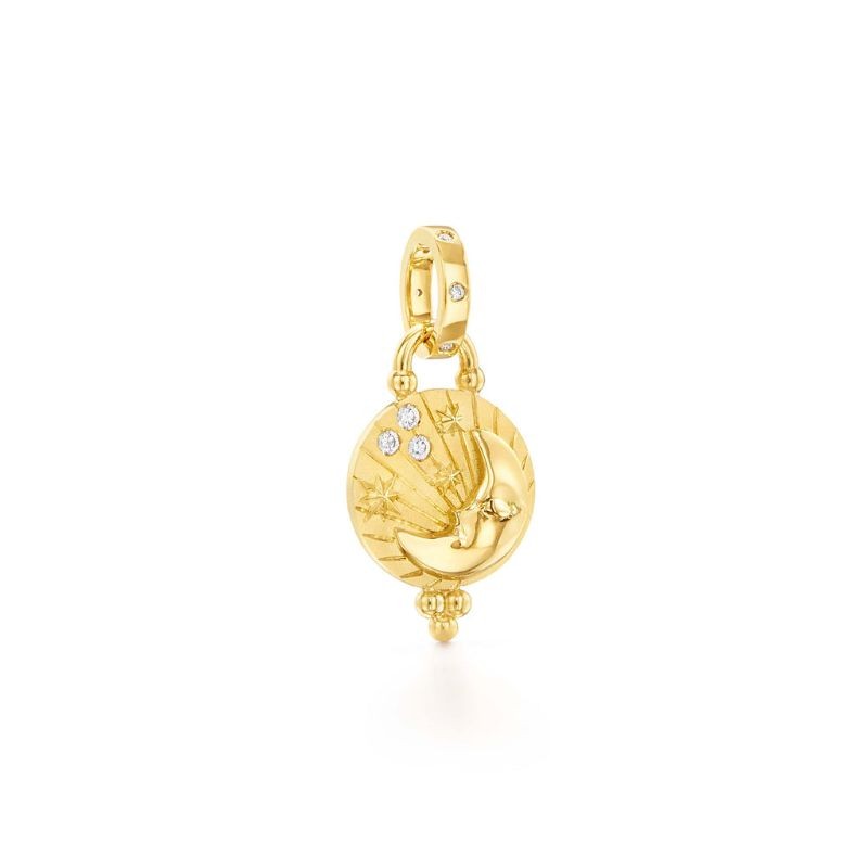 Beautiful yellow gold and diamond Luna Pendant by Temple St. Clair, available at Deutsch Fine Jewelry in Houston, Texas.