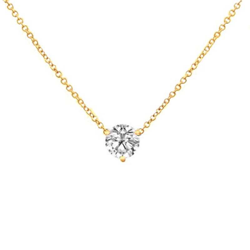 Stunning Deutsch Signature 3 Prong Diamond Pendant, available at Deutsch Fine Jewelry in Houston, Texas.