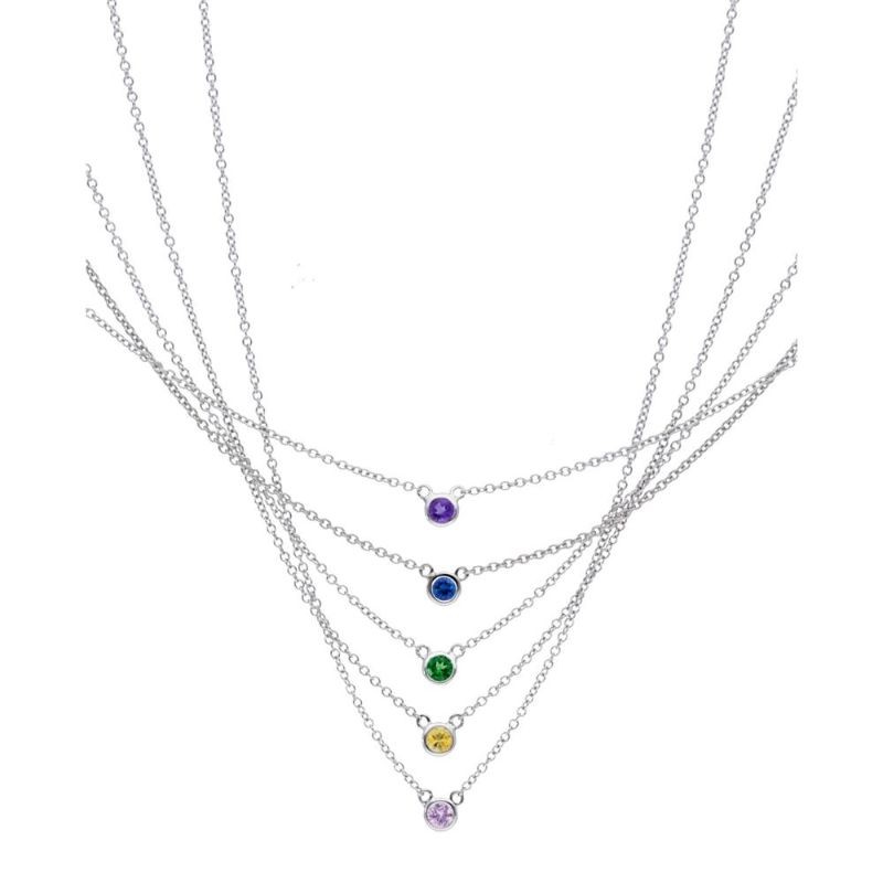Prismatic Single Amethyst Bezel Necklace, available at Deutsch Fine Jewelry in Houston, Texas.