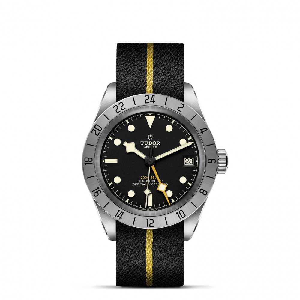 Sleek and sturdy Black Bay Pro Steel Case by TUDOR, available at Deutsch Fine Jewelry in Houston, Texas.