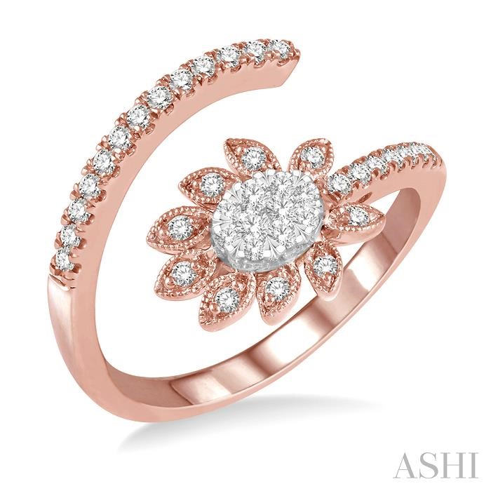 Rose gold Oval Shape Lovebright Diamond Fashion Open Ring by Ashi, available at Deutsch Fine Jewelry in Houston, Texas.