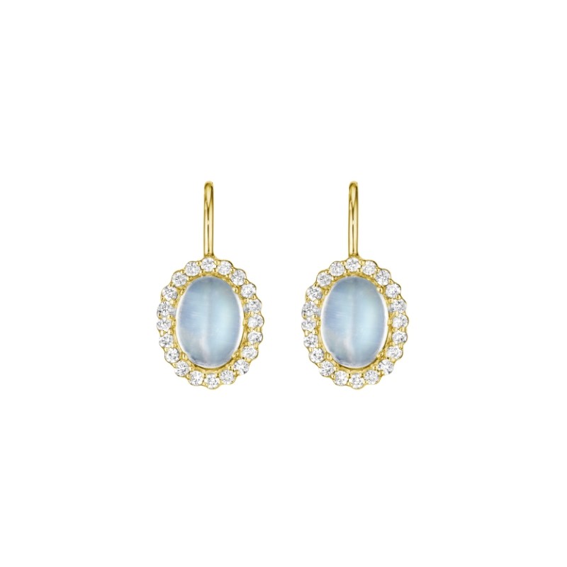 Penny Preville Oval Moonstone Earrings on French Wire