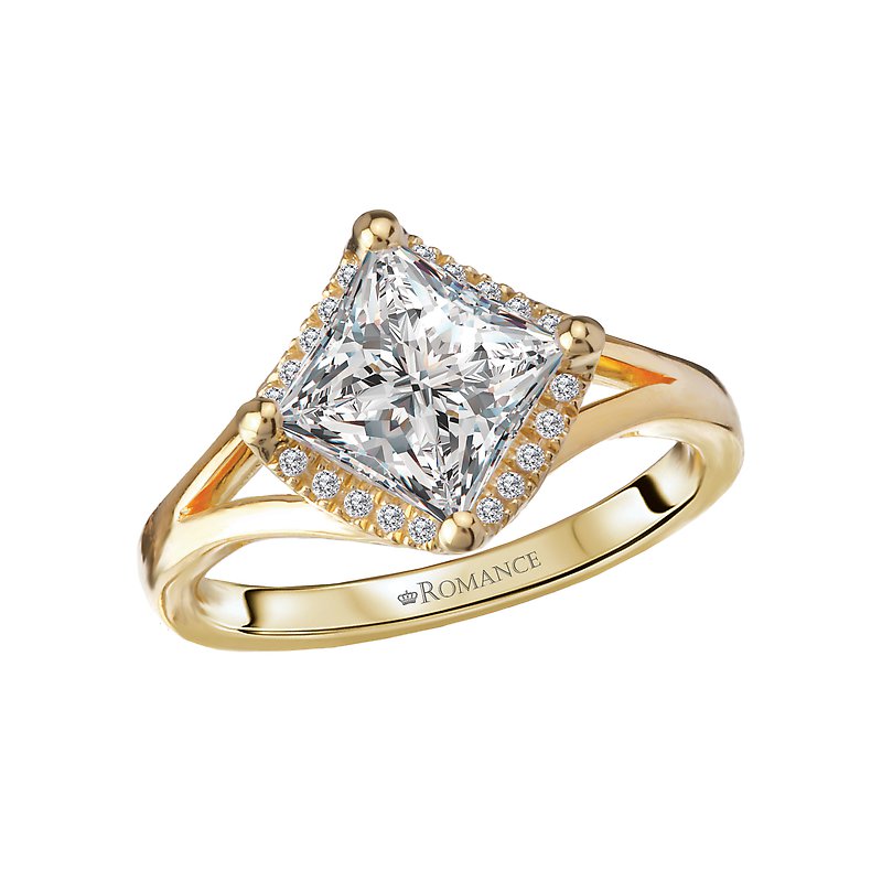 Deutsch Signature Romance Semi-Mount Diamond Halo Engagement Ring