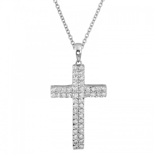 Jyes's Diamond Double Row Cross Pendant