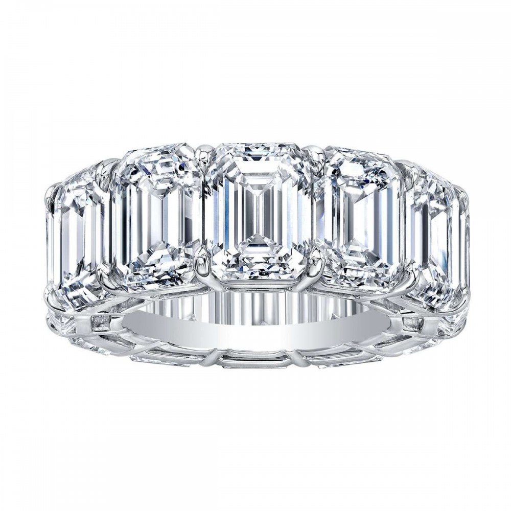Norman Silverman Emerald Cut Diamond Eternity Band