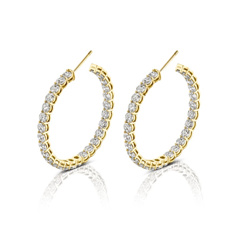Norman Silverman Norman Silverman Signature Diamond Hoop In Yellow Gold