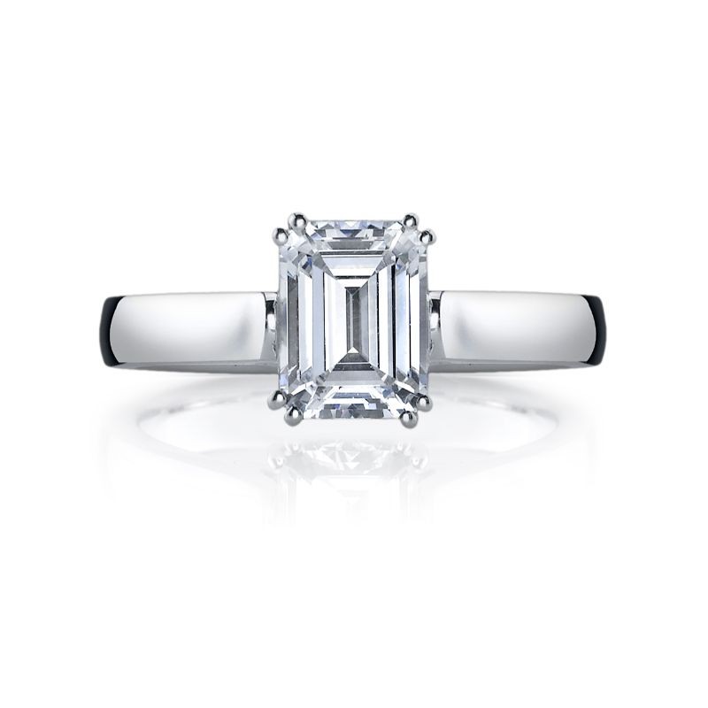 Deutsch Signature Emerald Cut Solitaire Semi Mount