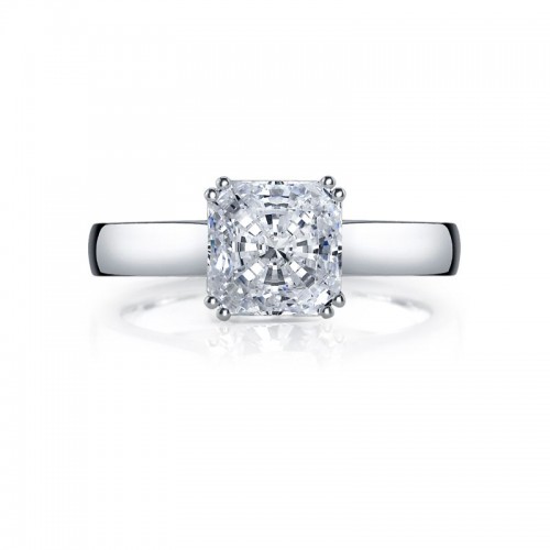 Deutsch Signature Asscher or Radiant Cut Solitaire Semi Mount