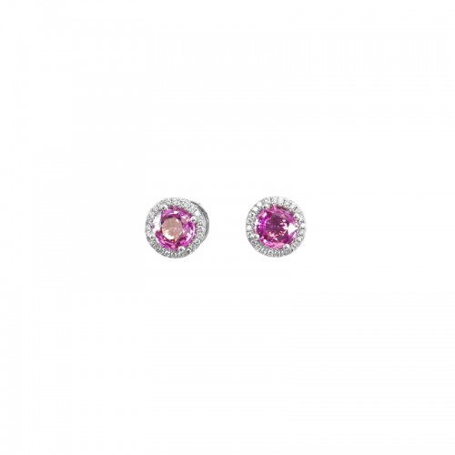 Jyes's Diamond Pave Halo Stud Earrings