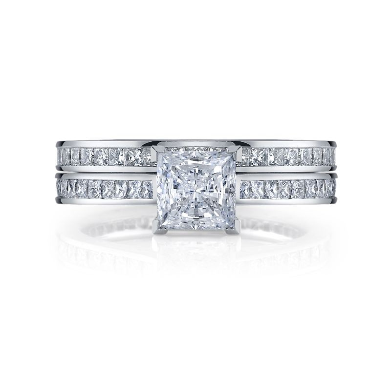 Deutsch Signature Eternity Bridal Set with Channel Set Princess Diamonds