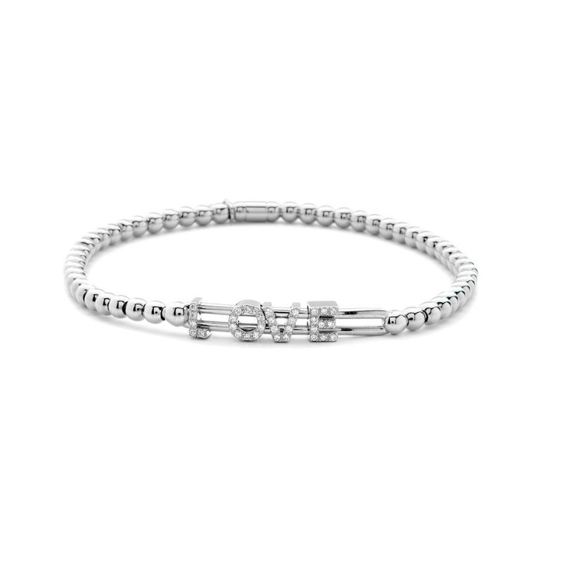 Hulchi Belluni Tresore Bracelet, 18K White Gold Love