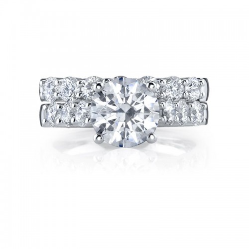 Deutsch Signature Shared Prong Diamond Semi Mount