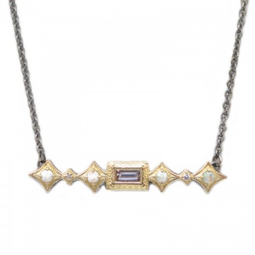 Armenta Crivelli Opal Baguette Morganite Necklace