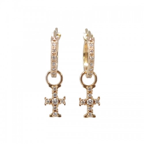 Armenta Huggie Cross Drop Earring