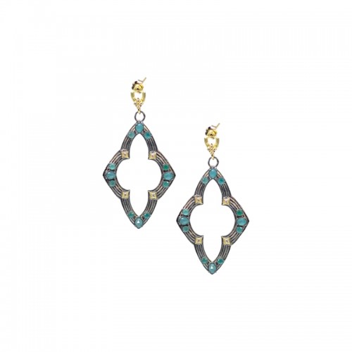 Armenta Blackened Sterling Silver Gradidleritr Criville Open Drop Earrings