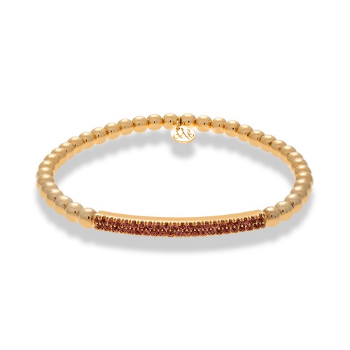 Hulchi Belluni Ruby Double Row Bar Bead Bracelet