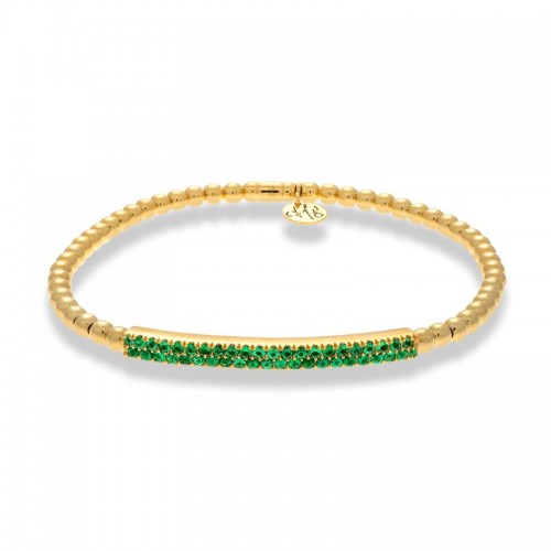 Hulchi Belluni Tsavorite Double Row Bar Bead Bracelet