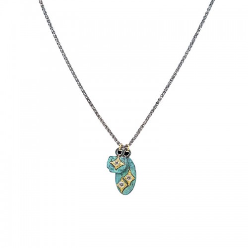Armenta Enhancer In Teal Patina Pendant