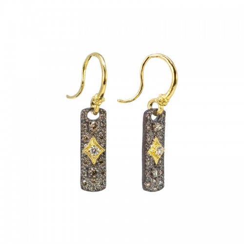 Armenta White And Champagne Diamonds Drop Earrings