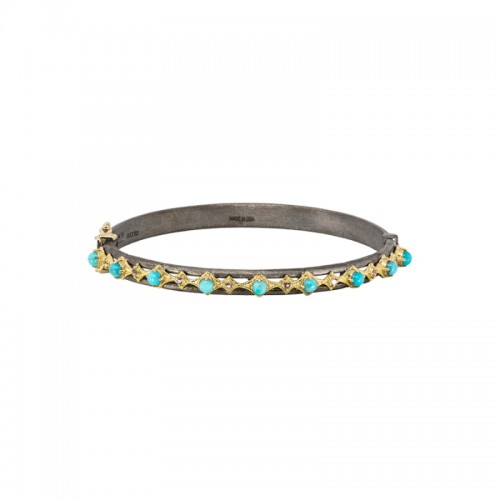 Armenta Turquoise And Morganite Acent Top Huggie Bracelet