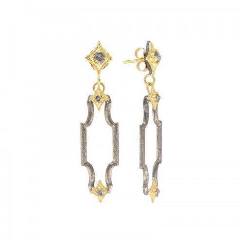 Armenta  Diamonds Compressed On Crivelli Hook Drop Earrings