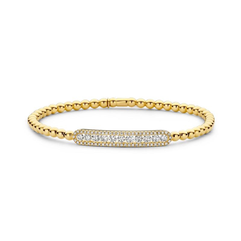 Hulchi Belluni 18k Yellow Gold .92 ctw Diamond Stretch Bracelet