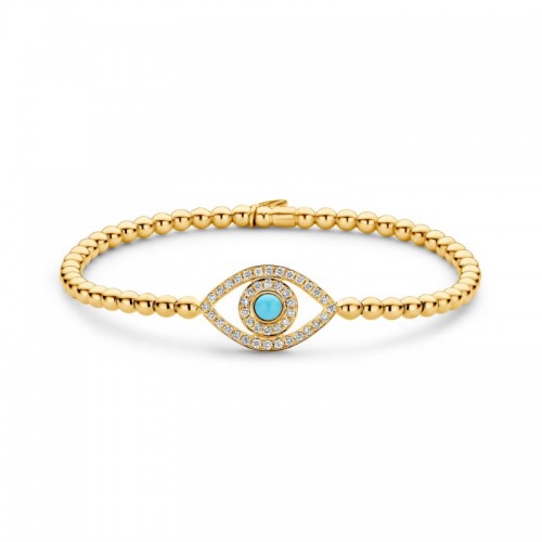 Hulchi Belluni Evil Eye Bead Stretch Bracelet