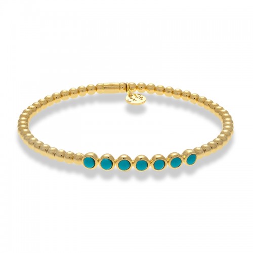 Hulchi Belluni Turquoise Paste Bead Top Stretch Bracelet
