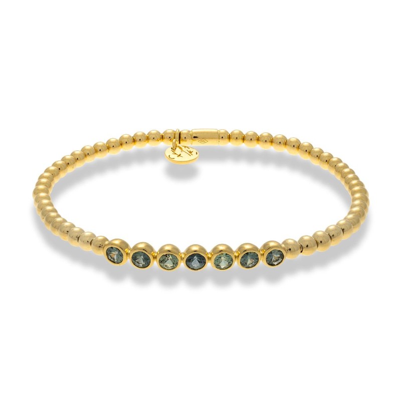 Hulchi Belluni Green Tsavorite Top Stretch Bracelet