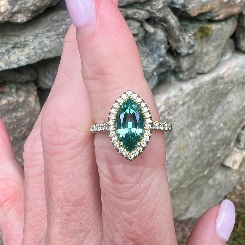 Marquis Shape Green Tourmaline Mischa Ring