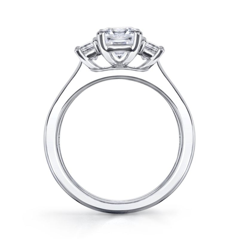Deutsch Signature Emerald Cut  3-Stone Rings Semi Mount