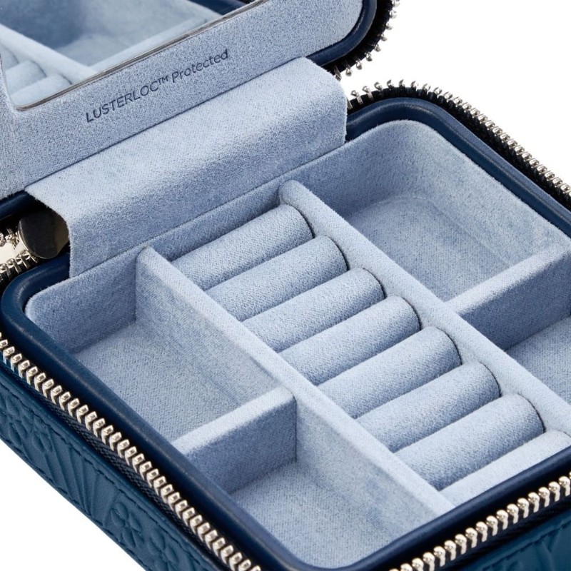 WOLF X LIBERTY All Over Ianthe Small Travel Jewelry Zip Case - Navy