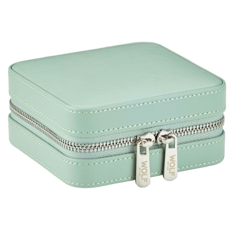 WOLF X LIBERTY Julia Interior Print Small Travel Jewelry Zip Case - Sage Green
