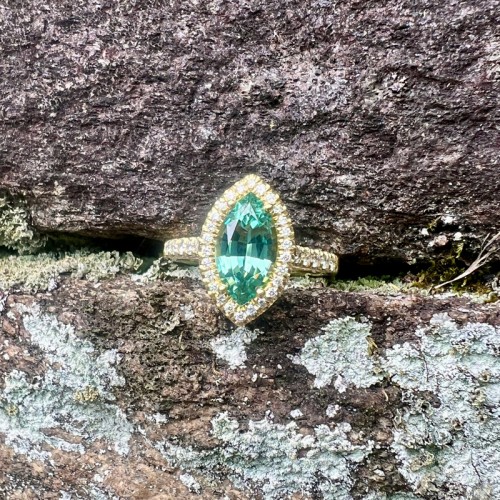 Marquis Shape Green Tourmaline Mischa Ring