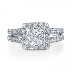 Deutsch Signature Double Wire Pave Sqare Halo Semi Mount